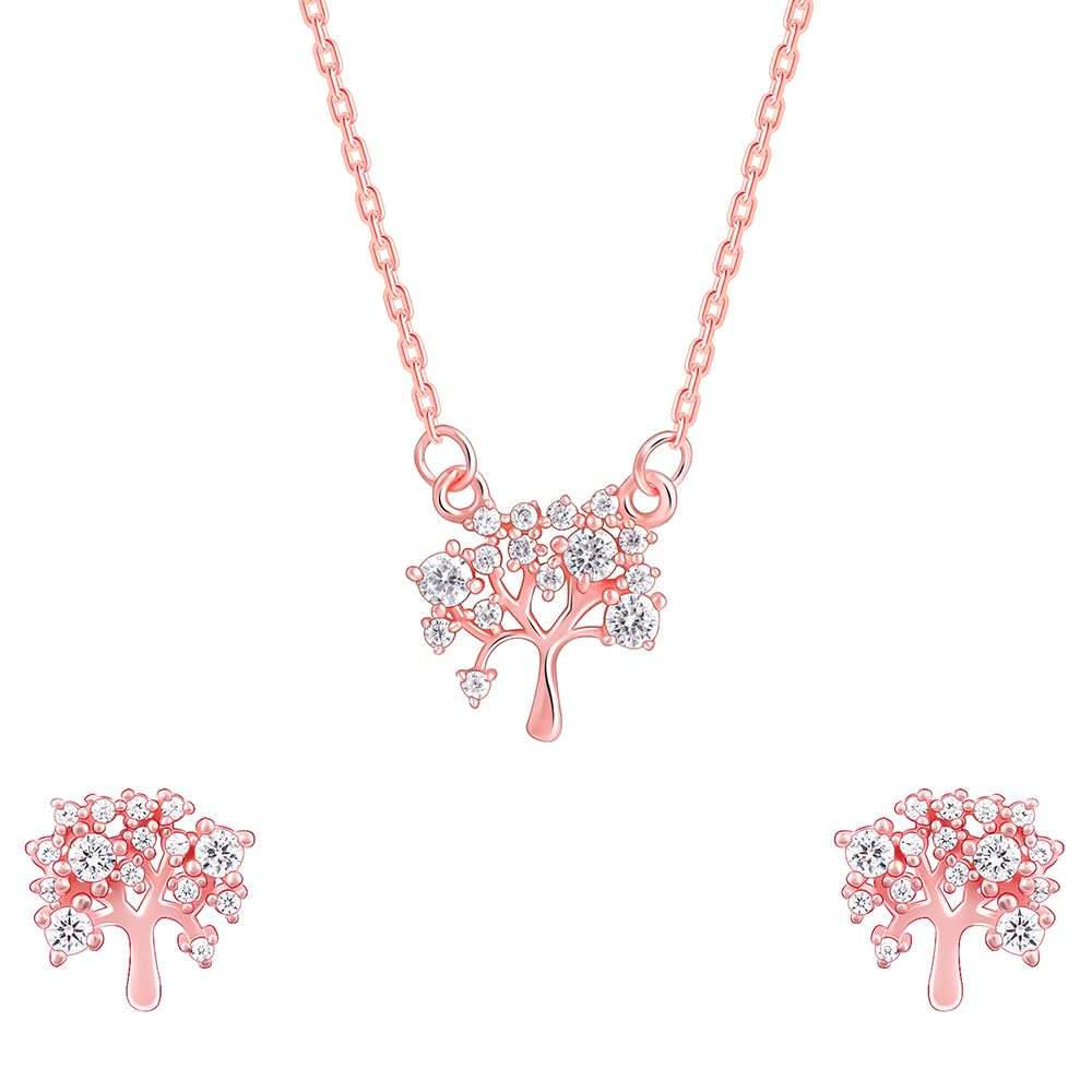 925 Silver Rose Gold Tree of Life Set |Gifts for Girlfriend, Gifts for Women and Girls | With Certificate of Authenticity and 925 Stamp | 6 Months Warranty-image-19