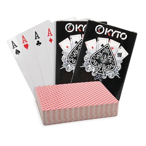 Kyto Pokerkarten Set professionelles Kartendeck - 2er Set Hochwertige Poker Cards für Texas Hold Em Enthusiasten und Profis - Blackjack Karten Spielkarten
