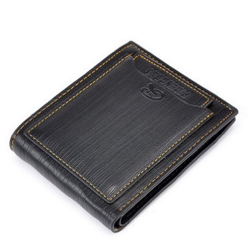 Cool Black Leather Product Men Billfold Wallet for Pocket Money Id Credit Cards