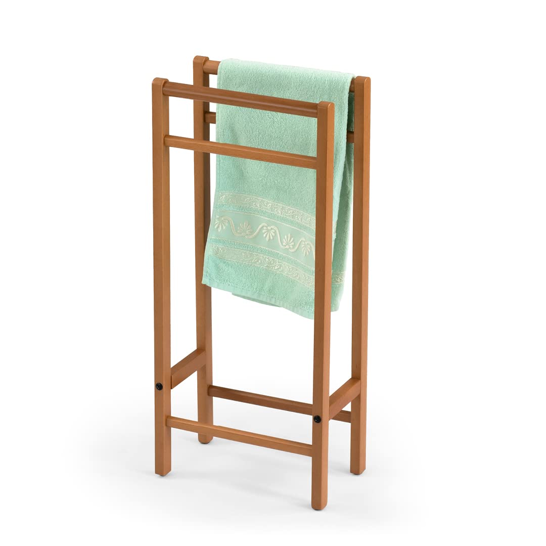 Arredamenti Italia Porte-Serviettes ou Pantalon de Sauce, Bois - Double Support - Finition Cerise, « AR-It Le cœur du Bois »