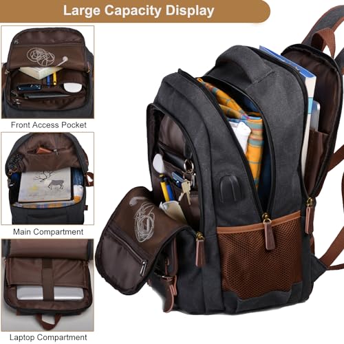 Mochila para portátil Mactso Canvas Travel 17.3 pulgadas miniatura 3