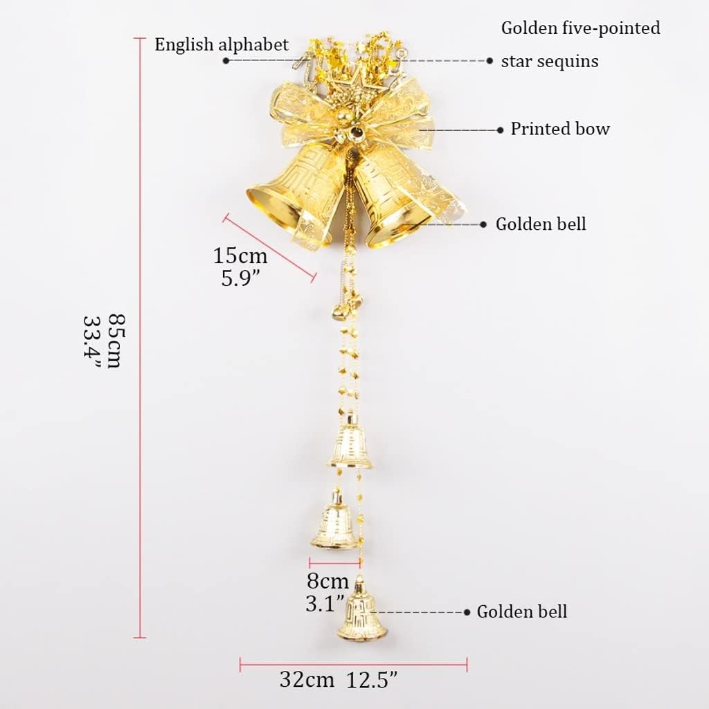 Jingle Bells - Decorazione con fiocco per albero di Natale, porta e caminetto