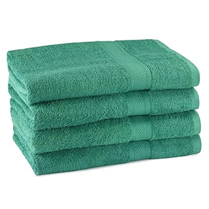 CrystalTowels Badetücher, 100% Baumwolle, 600 g/m², Ringgesponnen, 68,6 x 137 cm, 4 Stück grün