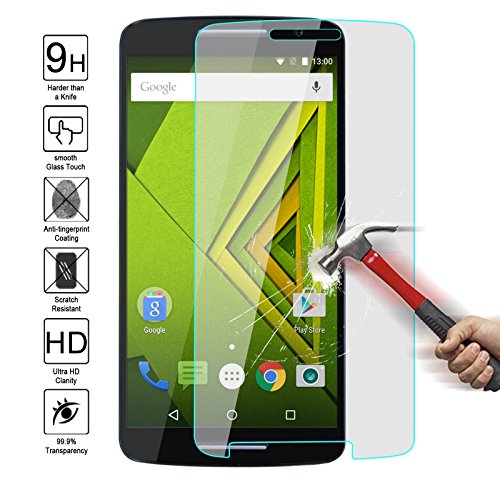 Motorola Droid MAXX 2 Tempered Glass Screen Protector,Kmall 0.26mm 2.5D HD Clear Oleophobic