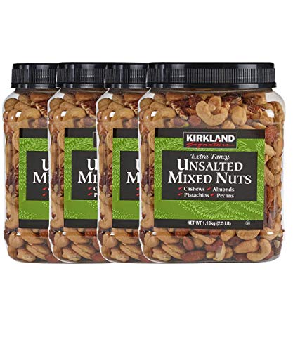 Kirkland Signature Extra Fancy Mixed Nuts, and Shelled, unsalted 160 Ounce (Pack of 4)