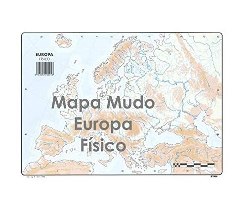Mapa Mudo Europa Físico A4 (10 ud.)