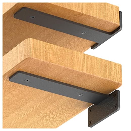Floating Shelf Brackets, 6 Pack of 6 inch Heavy Duty Industrial Shelf Bracket, Black Metal L Brackets for Shelves Support DIY(1/5 Inch Thicked)