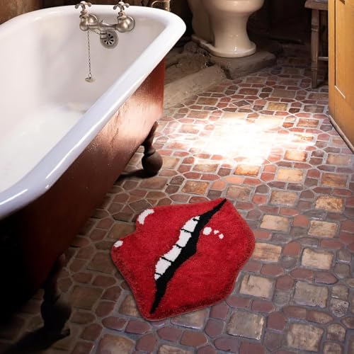 Image of AAZEEM Mat Rugs Non-Slip Abstract Bath Rugs Cute Mat Washable for Tube|Rectangular Door Mat for Home |Drawingroom |Easy Clean Indoor and Outdoor Floor Mat |Super Absorbent |Red|16 inchx24 inch & 20 inchx32 inch |
