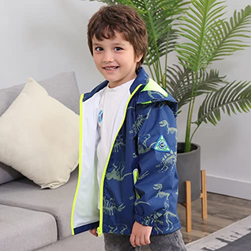 image for IjnUhb Boys Girls Rain Jacket,Kids Waterproof Hooded Raincoat,Lightwei