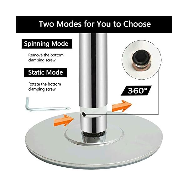 HBOKIT Stripper Pole Spinning and Static Dance Pole Portable Removable Dancer Pole Kit for Home Club Party Pub Professionals Beginners Exercise