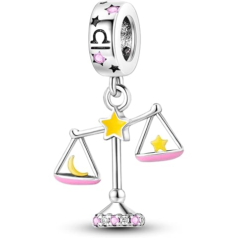 Parmuz Zodiac Sign Charms for Bracelet Necklace 925 Sterling Silver Charms 12 Constellation/Horoscope Star Dangle Birthstone Beads, Birthday Jewelry Gifts for Women Men