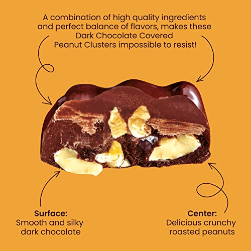 Dark Chocolate Peanut Clusters By Nutic | 1 Lb | Dark Chocolate Covered Peanuts Candy For Snacks And Gifts | Made In The Usa #TOP3