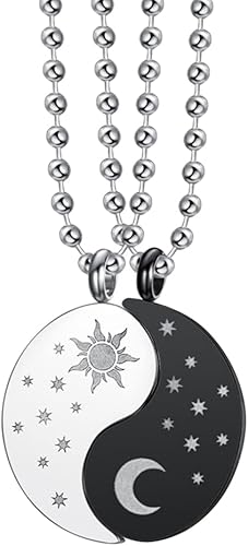 Miniatura 1 de Generic Yin Yang - Collar de pareja para parejas de titanio BFF