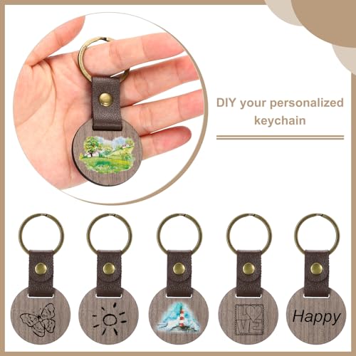 PATIKIL 4cm Wood Keychain Blanks - Image 4