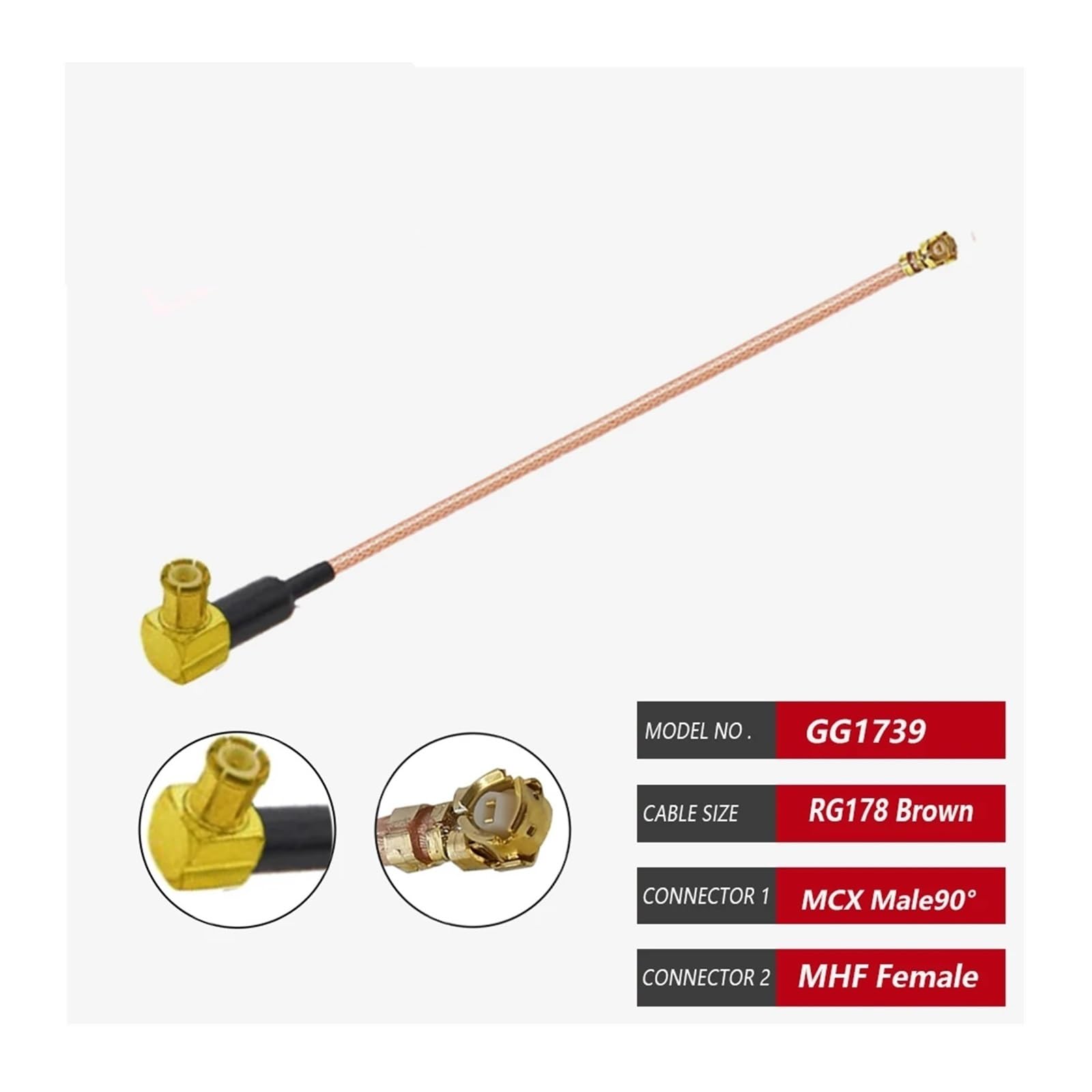 Câble coaxial RF RG178, 10 pièces, MMCX/MCX mâle vers U.FL/MHF4 femelle, rallonge d'antenne 3G(MMCX M to IPEX1F-5CM)