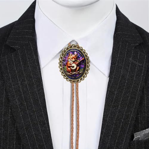 Image of Jeilwiy Bolo Tie for Men Western Cowboy Gothic Bolo Tie Necklace Halloween