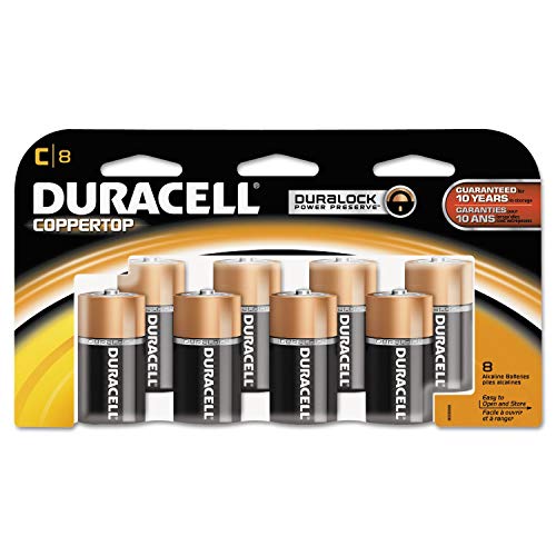 Duracell MN14RT8Z CopperTop Alkaline Batteries, C, 8/PK