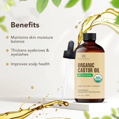 Botanic Hearth Rizinusöl 100% Rein Bio Haar- & Wimpernpflege 118 ml – Ansicht 3
