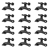 Door Stopper Hinge, Black 12 Pack - Heavy Duty Adjustable Hinge Pin Door Stop Hardware with Rubber Bumper Tips