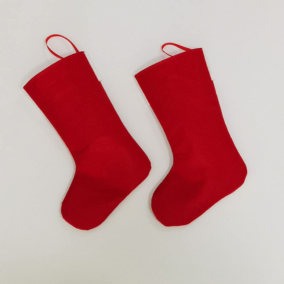 MAGICLULU 6 Sätze Weihnachtsstrumpf-geschenktüte Girlande Baum Weihnachtsstrumpf Mit Füßen Ornamente Mann Plüsch Weihnachten Dekorationen Socke Vliessocken Rot 2 Stück * 6