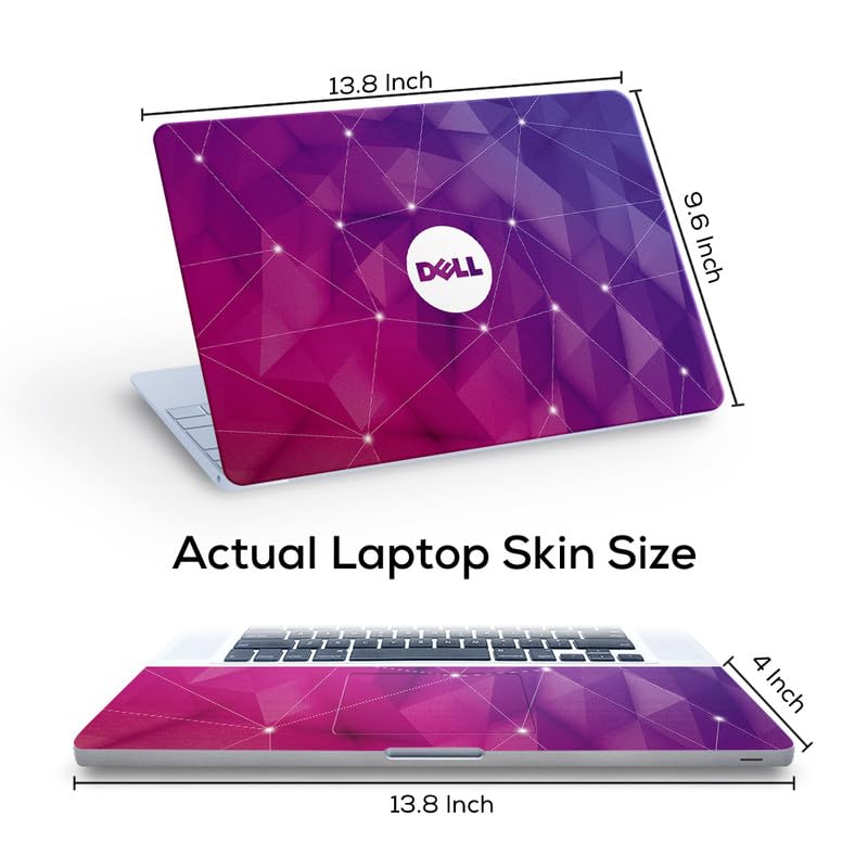 Image of Galaxsia DL246 Top+Wrist Pad Vinyl Laptop Skin /Sticker /Cover for 14 Inches Laptops Laminated-Removable-HD Quality Compatible for Dell (13.8x9.6 Inches)