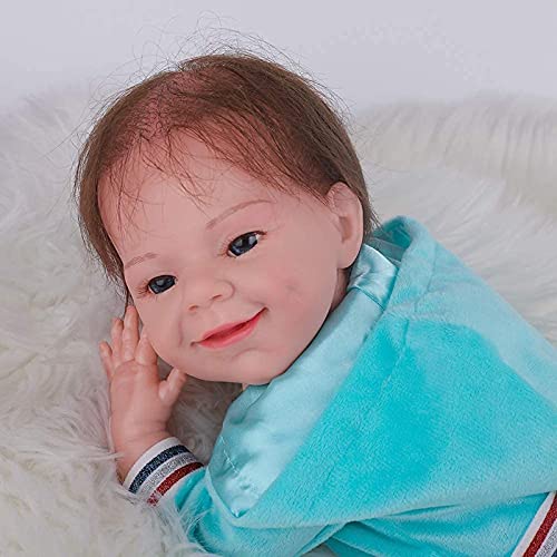 MWKL 50cm Reborn Puppe 20 Zoll Lebensechte Vollsilikon Körper Niedliche Wiedergeburt Puppe Realistische Badebare Reborn… – Bild 6