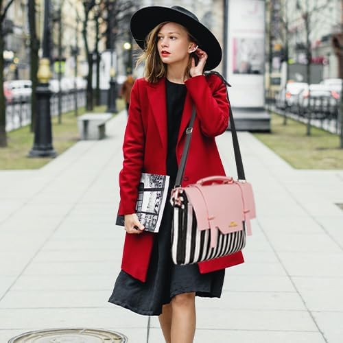 MATEIN Laptop Bag for Women, 17 inch Cute Computer Briefcase Laptop Carrying Case, Lightweight Messenger Sleeves Shoulder Work Tote Bag with Bow & RFID Pocket Gifts for College Office Business, Pink - Image 3