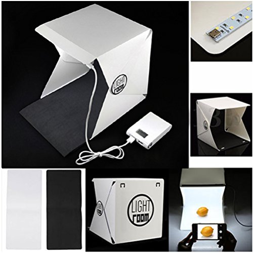 MaoGo Light Room Mini Photo Studio 9" Photography Lighting Tent Kit Backdrop Cube Box