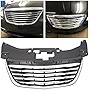 KUAFU Front Radiator Bumper Grille Compatible with 2011-2014 Chrysler 200 Replacement for 68082050AE, CH1200353, 13999AOE Grill Black & Chrome