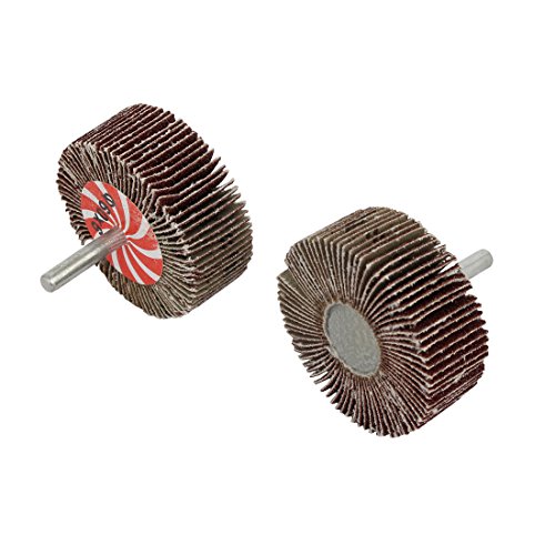 Aexit 6mm drill hole Abrasives 60mm Dia Cylindrical Head Emery Cloth Abrasive Flap Wheel 2pcs Model:26as309qo740