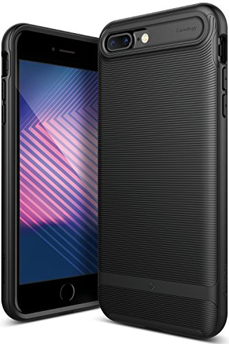 Caseology Wavelength for Apple iPhone 8 Plus Case (2017) / for iPhone 7 Plus Case (2016) - Stylish Grip Design - Matte Black