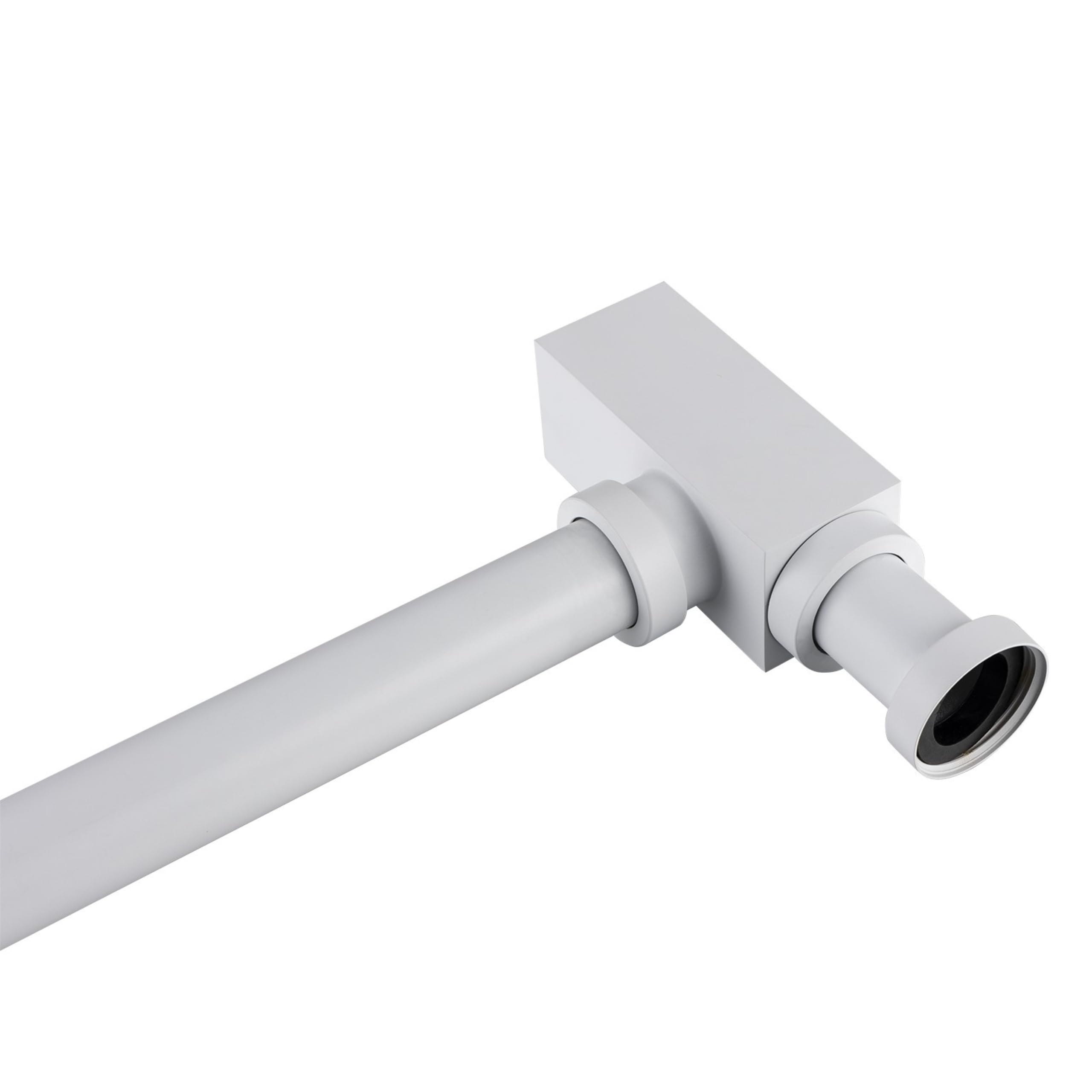 Sifón de Lavabo Universal - Juego de Desagüe para Lavabo de Latón G1 1/4 x 32 mm - Sifón de Botella para Baño - Tubo de Desagüe para Lavabo de Baño, Cuadrado Blanco