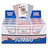 GOTHINK Playing Cards Jumbo Index, 12 Pack - Red & Blue Decks of Cards, Large Print Poker Size Playing Cards for Texas Hold'em, Blackjack, Euchre Cards Games