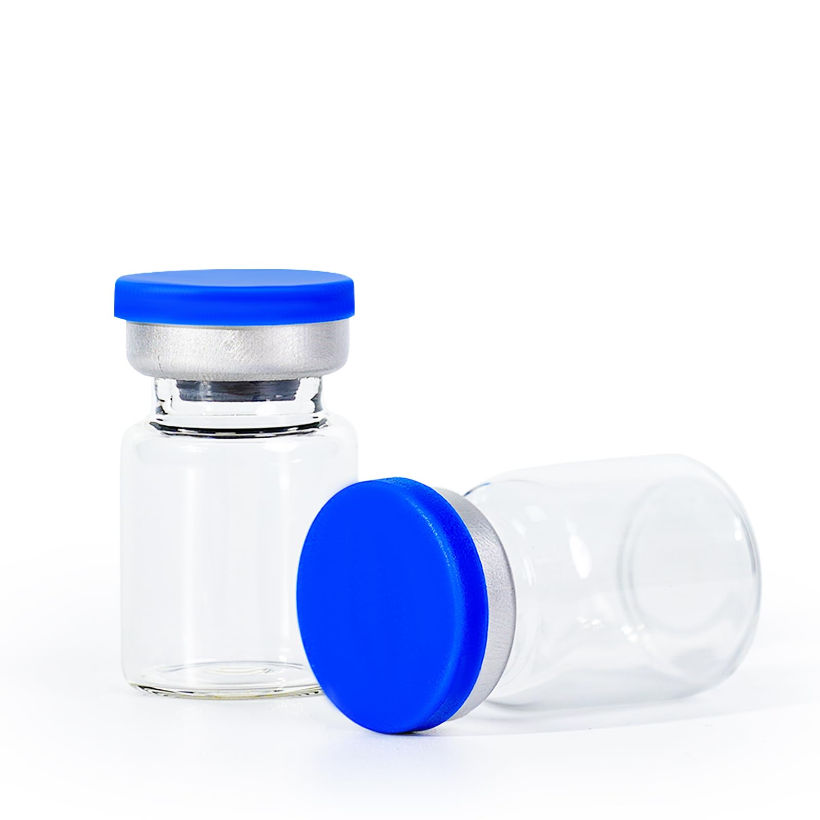 Fiale vuote sterili in vetro da 5 ml con tappi e gomma, fiale sigillate in laboratorio per campioni di liquidi (50 pezzi)