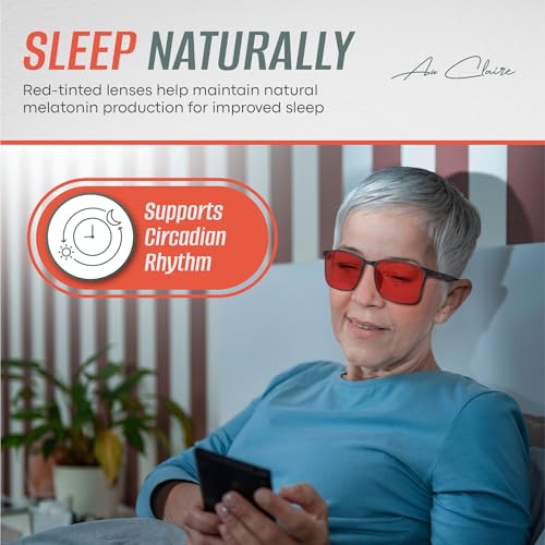 Image of Sleep Glasses for 99.9% Blue Light Blocking Dual AR Coating Red Lens for Nighttime Screen Computer Gaming