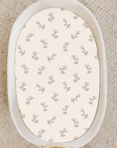 Image of Bedside Bassinet Sheets 2 Pack, 33 x 20 Fitted Bedside Sleeper Sheets, Ultra Soft Breathable Polyester, Ideal for Baby Girl or Boy and Newborns (Bunny Garden, Bedside Sleeper Sheet)