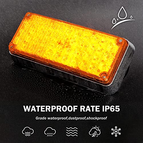 Upgraded 2Pcs Magnetic Strobe Flashing Hazard Amber Beacon Lights For Trucks Trailer Vehicles Wireless Portable 42 Led Trailer Tail Plow Marker Warning Rechargeable Overside Road Light 5 Patterns #TOP5
