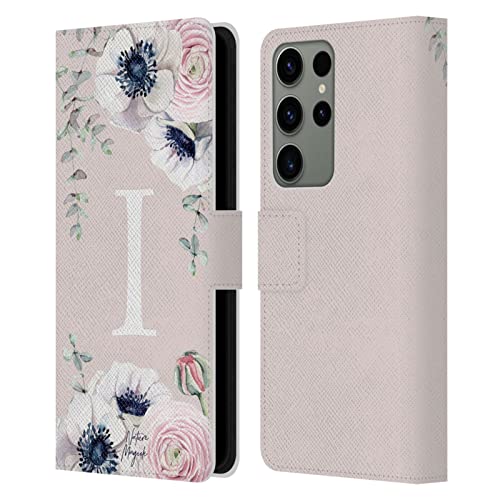 Coque cuir Samsung Galaxy S23 Ultra 5G Nature Magick lettre I finition rose