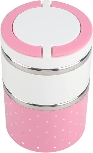 Miniatura 7 de AYNEFY Almacenamiento de cocina, aislamiento térmico térmico lonchera contenedor de alimentos caliente de 2 capas de acero inoxidable cocina hogar