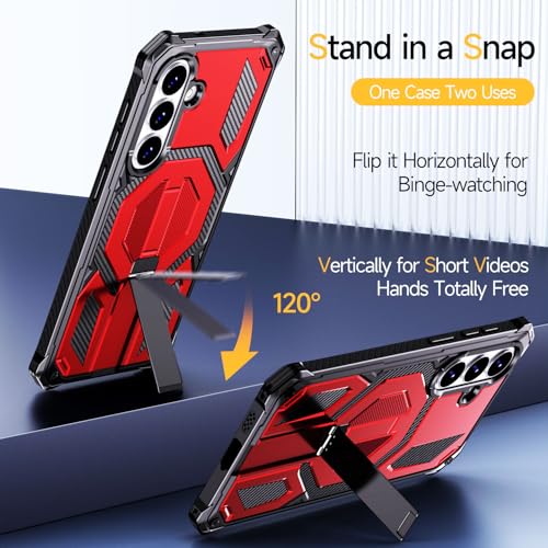 Image of 26 Plus Case Magnetic: for Samsung S26+ Plus Phone; 6.7 Inch, with Screen Protector, [Compatible with MagSafe] Heavy Duty Drop Protection Magnetic Case for Galaxy 26+ Plus -Red