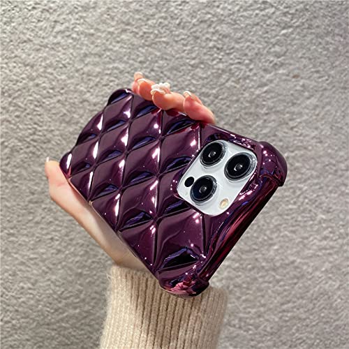 Coque iPhone 14 Pro motif losange rose rouge BSAPP 3D - 6