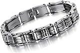 Genérico Pulsera De Cadena De Acero De Titanio, Accesorio De Eslabones De Cadena De Bicicleta para Hombre, Hipoalergénica Y Ligera, Viene En Una Caja De Regalo Plateada
