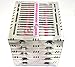 5 German DentalL Autoclave Sterilization Cassette Rack Box Tray for 15 Instruments Pink Cynamed