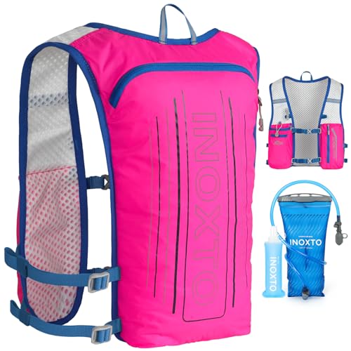 Image of INOXTO Running Hydration Vest Backpack,Lightweight Insulated Pack with 1.5L Water Bladder Bag Daypack for Hiking Trail Running Cycling Race Marathon for Women Men