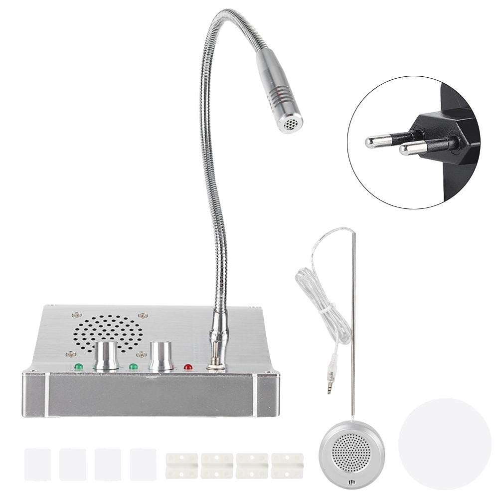 Sistema de Interfono de Doble Vía, Sistema de Intercomunicador de Dos Ventanas para Mostrador para Banco/hospital/taquilla, Antiinterferencia, Reducción Automática de Ruido