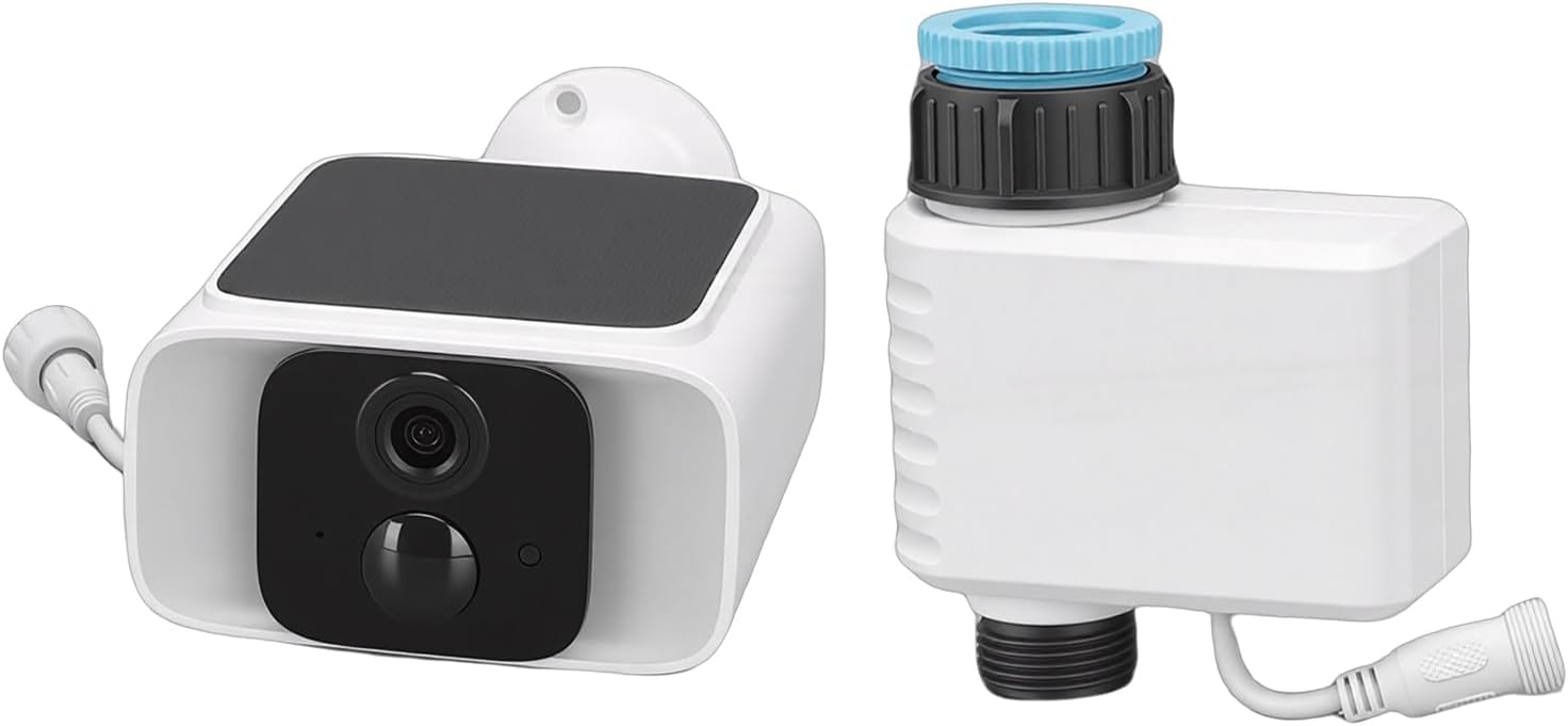 Fafeicy 4G Solar Smart Voice Visualized Remote Control Device with Dual Charging Solar Panel and Type C for Garden Farm Irrigation Potted Plants