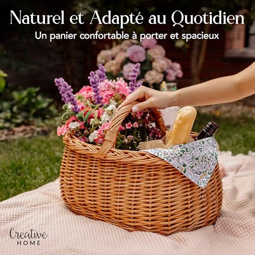Panier en osier fait main durable et polyvalent Creative Home