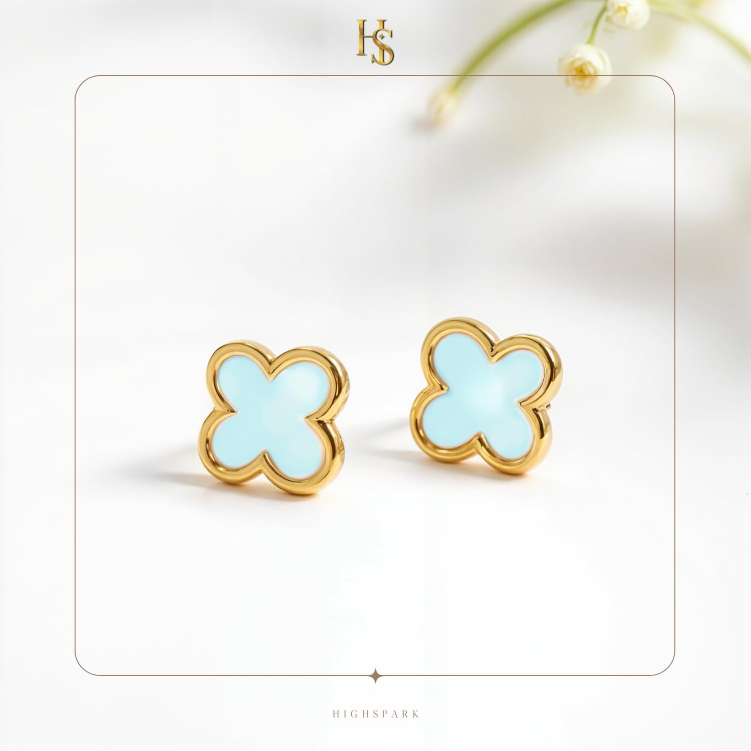 HighSpark Clover Earrings for Women | Four Leaf Stud Earrings for Women | Lovely Gift - Image 5