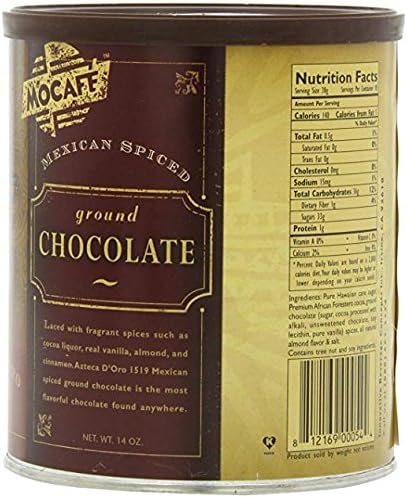 MOCAFE Azteca D'oro 1519 Mexican Spiced Ground Chocolate, 14-Ounce Tin