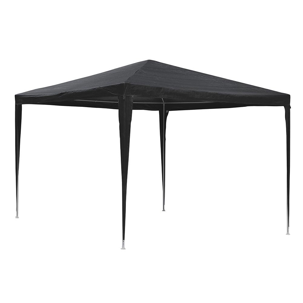 Bakaji Gazebo da Giardino 3x3 mt Struttura Tubolare in Metallo Telo PE Impermeabile Grigio
